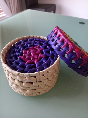 Handmade palm leaf 6 Coaster with box
