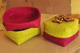 Handmade palm leaf box